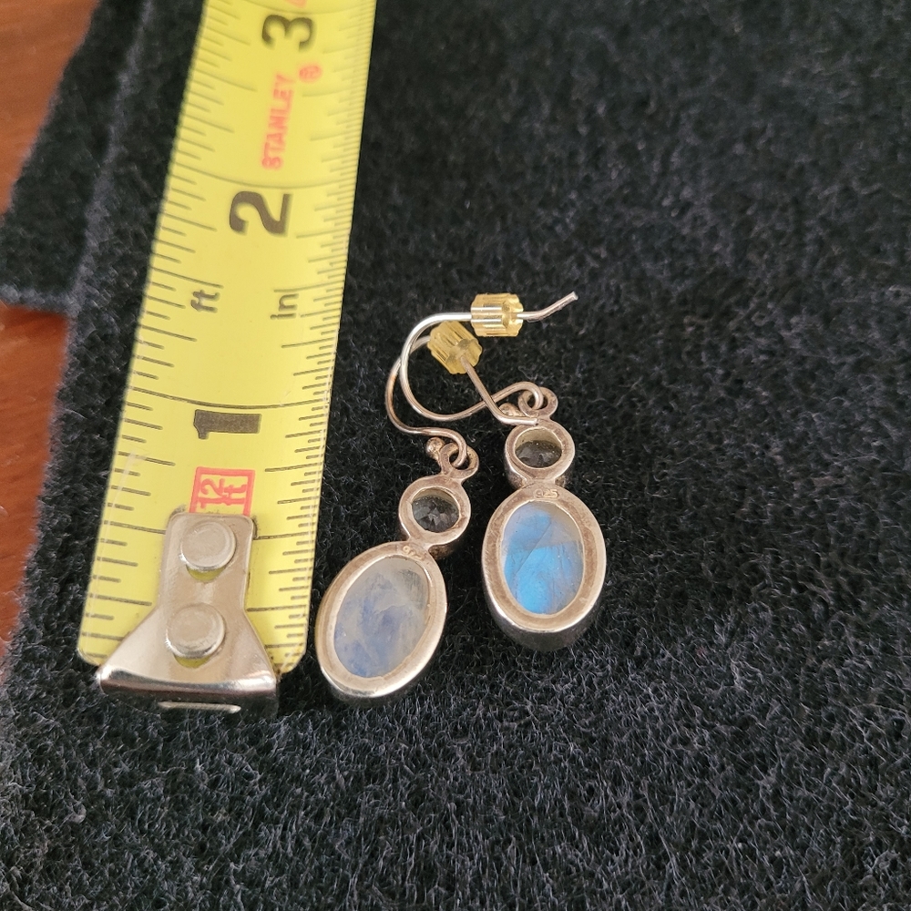 Moonstone Sterling Silver Earrings - Picture 2 of 7